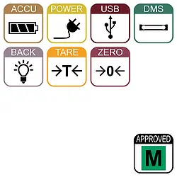 Icons für die Multifunktionswaage PCE-MS PC150-1-30x40-M