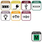 Icons für die Waage mit Software PCE-MS PC150-1-60x70-M