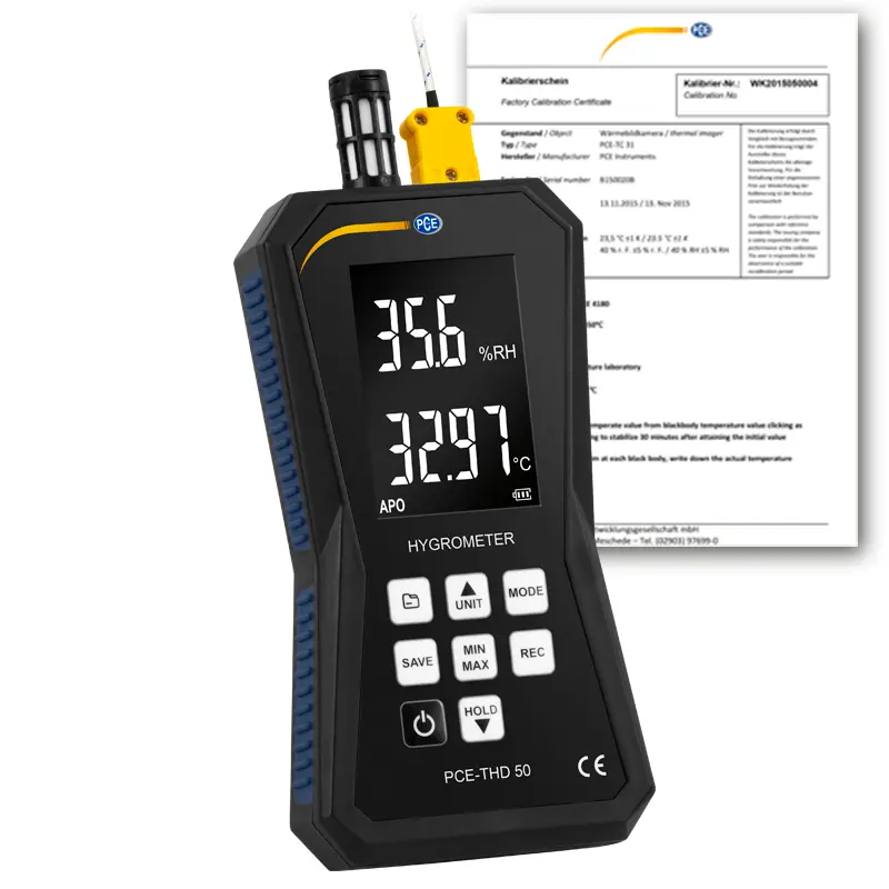 Mesureur climatologique PCE THD 50 ICA avec certificat d étalonnage ISO