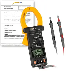 Analisador de potência incl. certificado de calibração ISO