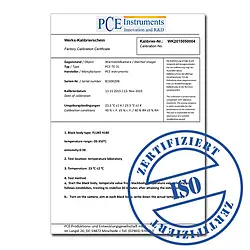 Certificado de calibração ISO para dureza
