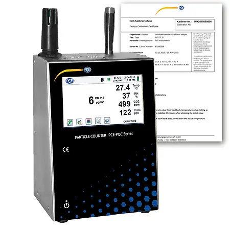 Controlador ambiental PCE-PQC 23EU incl. certificado de calibración