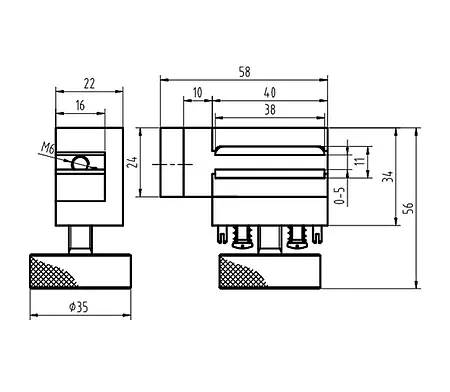 Dispositivo de sujeción - Dimensiones