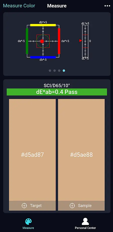 Medidor de color - Medición en la App