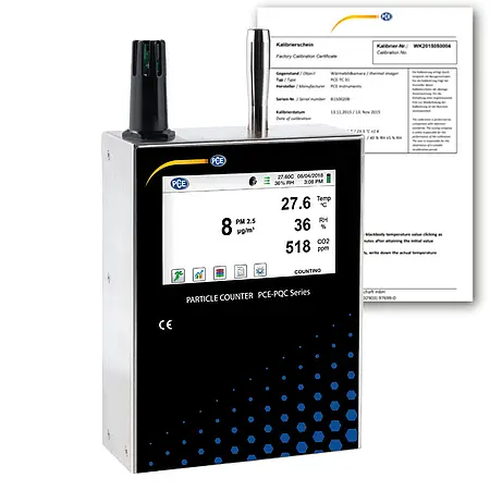 Muestreador de aire PCE-PQC 34EU incl. certificado de calibración