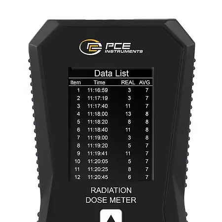 Registrador de datos - Pantalla