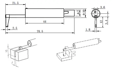 Esquema del sensor PCE-RP-131 para ranuras