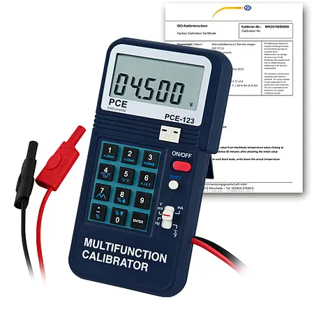 Imagen del calibrador de procesos  con certificado de calibración ISO