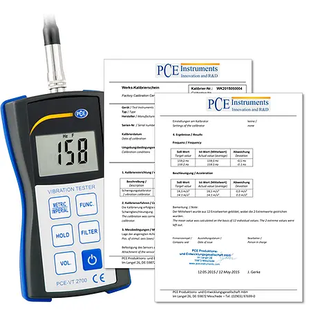 Certificado de calibración