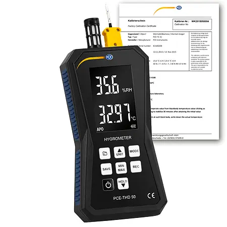 Medidor de humedad (rel.) incl. certificado de calibración ISO