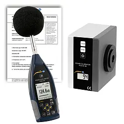 Medidor de sonido incl. certificado de calibración ISO