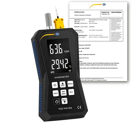 Registrador de datos de temperatura incl. certificado de calibración ISO