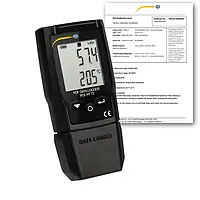 Registrador de datos de temperatura incl. certificado de calibración ISO