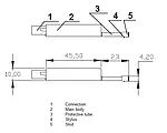 Esquema del sensor de repuesto PCE-RP-100 para el PCE-RT 2200