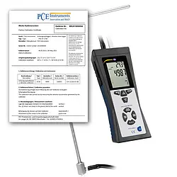 Elektrisk målingsteknologi Staumohr-anemometer PCE-HVAC 2-ICA inklusive ISO-certifikat