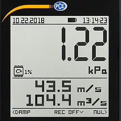 HVAC-måleenhed PCE-PDA 10L-display