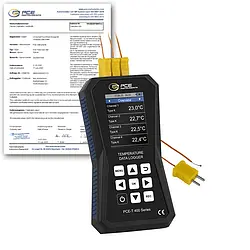 Temperaturmåleteknologi Temperaturdatalogger 4 kanaler PCE-T 420-ICA inkl. ISO kalibreringscertifikat