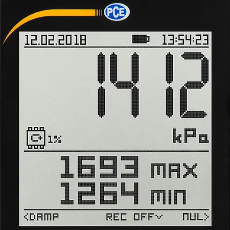 Druckmessgerät PCE-PDA 1000L-ICA inkl. ISO-Kalibrierzertifikat DispL-ICA inkl. ISO-Kalibrierzertifikatay