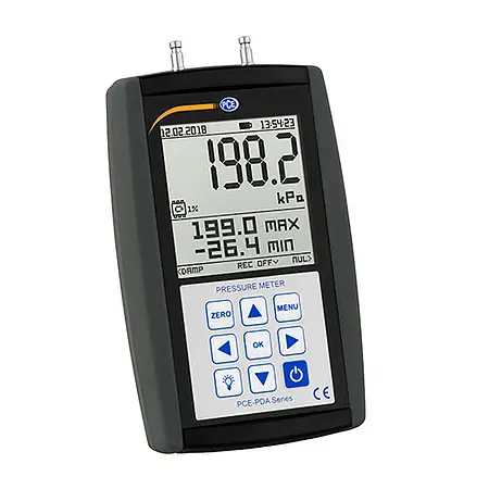 Differenzdruckmanometer PCE-PDA 10L-ICA inkl. ISO-Kalibrierzertifikat