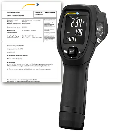 Laser Thermometer PCE-ILD 10-ICA inkl. ISO-Kalibrierzertifikat