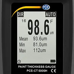 Schichtdickenmessgerät PCE-CT 5000H Display