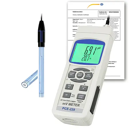 pH-Meter PCE-228SF-ICA inkl. ISO-Kalibrierzertifikat