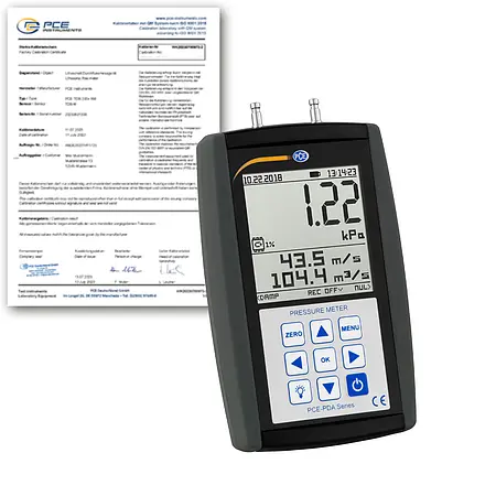 Reinraum Messgerät / Messgerät für Reinräume PCE-PDA 01L-ICA inkl. ISO-Kalibrierzertifikat