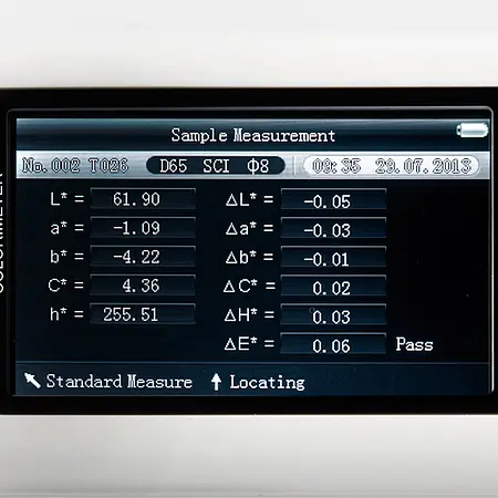 Spektralphotometer PCE-CSM 7 Display