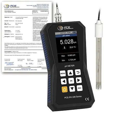 Umwelt Messtechnik pH-Meter PCE-PH 228-ICA inkl. ISO-Kalibrierzertifikat