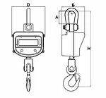 Abmessungen Digital-Kranwaage PCE-CS 10000N