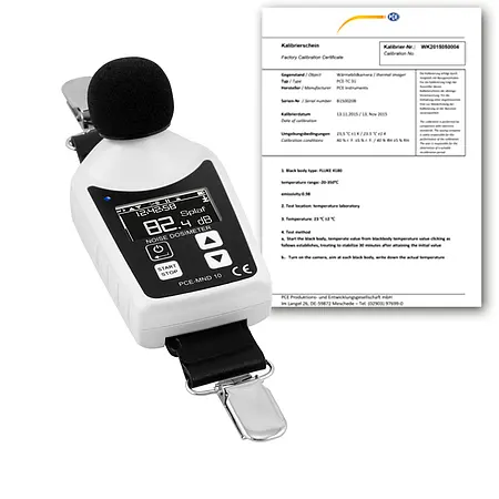 geluidsniveaumeter PCE-MND 10-ICA incl. ISO-kalibratiecertificaat 