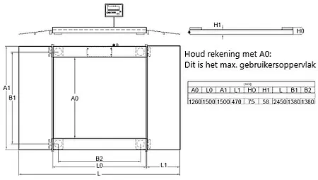 oprijweegschaal PCE-SD 1500 SST