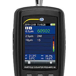 Aerosol particle counter display