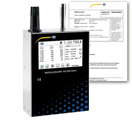 Aerosol particle counter PCE-PQC 34EU Incl. Calibration Certificate 