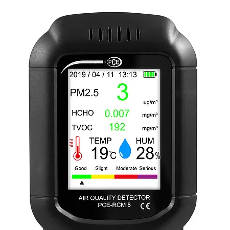 Aerosol particle counter PCE-RCM 8 display