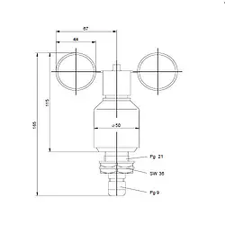 Air Flow Meter CWG 2 dimensions