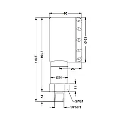 Pressure Meter technical drawing