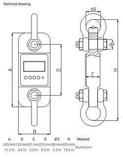 Technical Drawing Suspended Scale