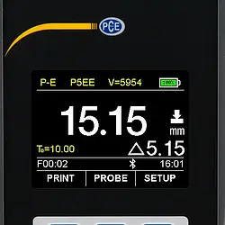 Wall Thickness Meter PCE-TG 300-NO5 display