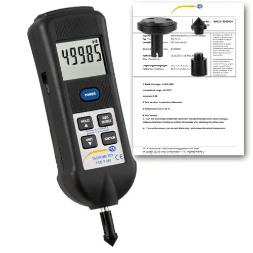 Tacómetro PCE-T 260-ICA Incl. Certificado Calibración ISO | PCE Instruments