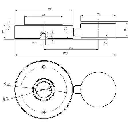 Dinamómetro hidráulico - Dimensiones