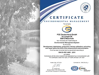 Certification according to DIN EN ISO 14001 - environmental management