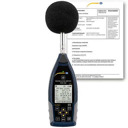 Class 1 SPL Meter PCE-432-ICA incl. ISO Certificate