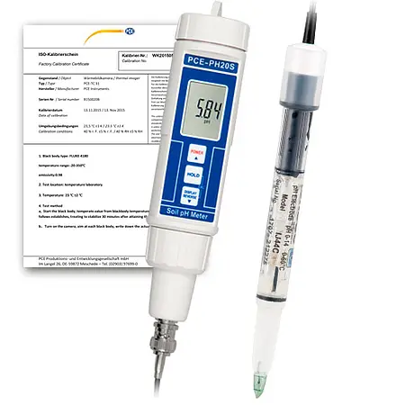 Cosmetics pH Meter PCE-PH20P-ICA incl. ISO calibration certificate