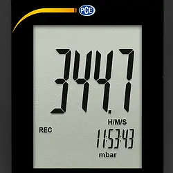 Differential Pressure Manometer PCE-P05 display