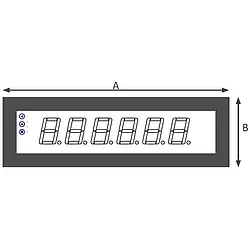 Digital Universal Indicator diagram dimensions A-B