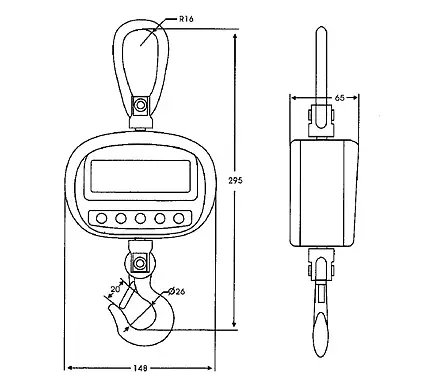 Force Gauge PCE-CS 300 skizze