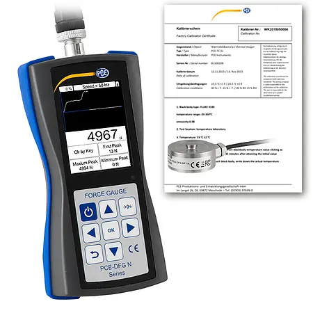 Force Gauge PCE-DFG NF 5K-ICA incl. ISO Calibration Certificate