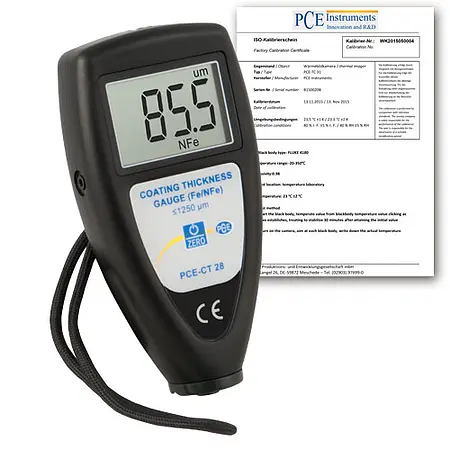 Material Thickness Meter PCE-CT 28-ICA incl. ISO Calibration Certificate