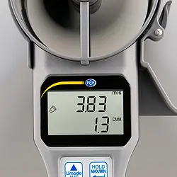 Multifunction HVAC Meter with Flow Hoods PCE-VA 20-SET Meter display